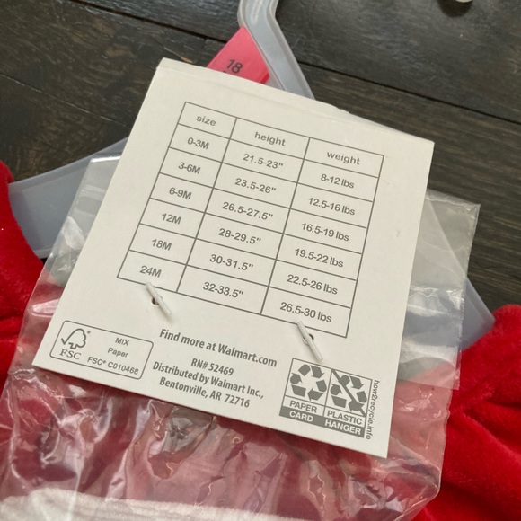 Girls Red Velour Long Sleeve Dress & White Tights Set 18 months - Picture 5 of 7